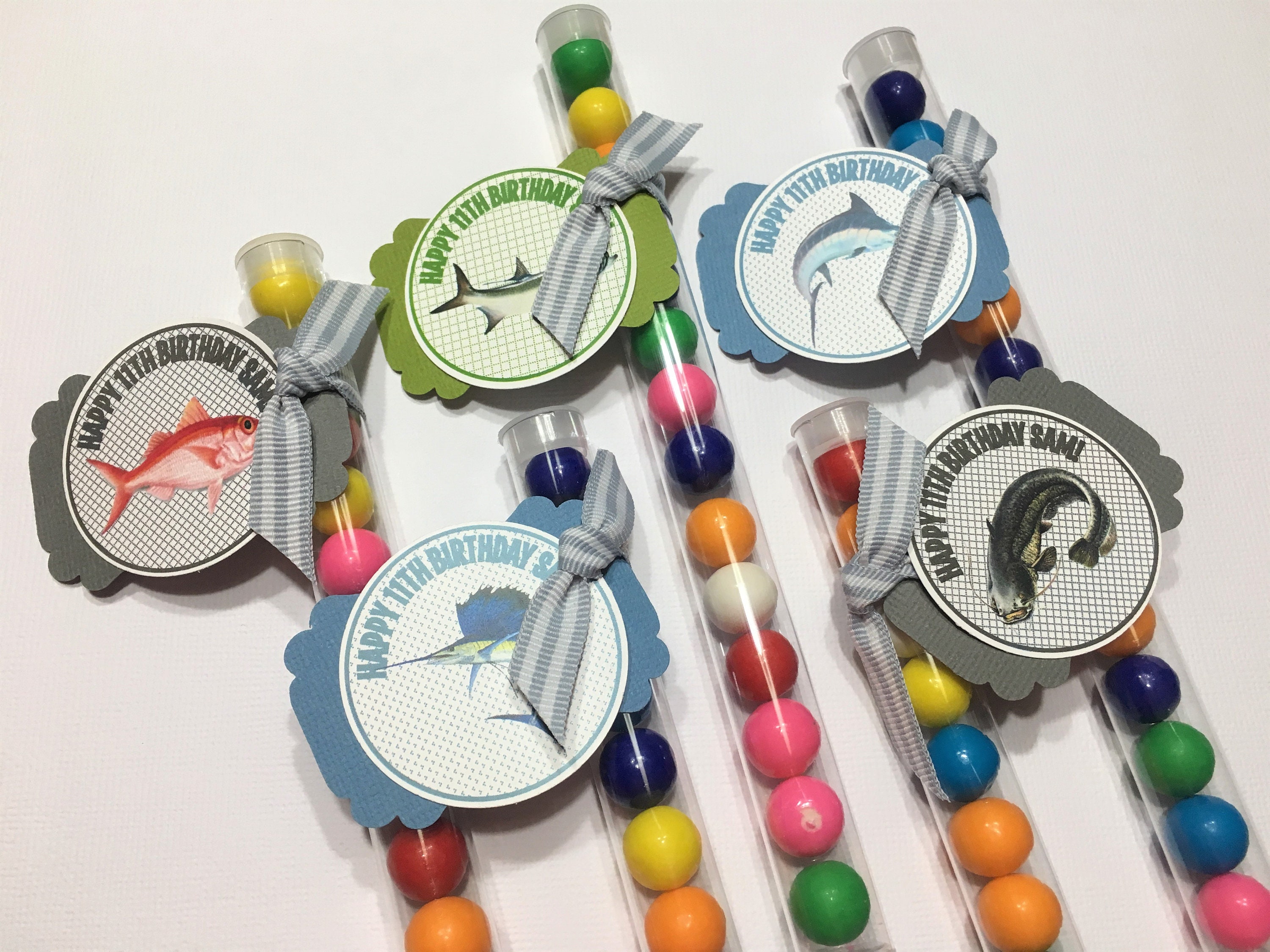 Fishing Party Favor, Kids Party Favors, Kids Fishing Birthday Party Treats,  Treat Stacks, Favor Stacks, Party Favor, Candy, Fish 