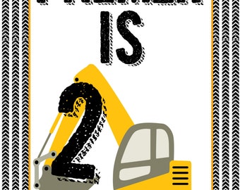 Construction party poster sign - birthday party, dump truck party, baby shower, boy birthday party