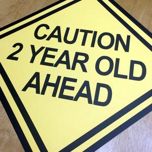 Caution Sign, Party Sign 2 Year Old Ahead, 1 Year Old Ahead, 3 Year Old ...