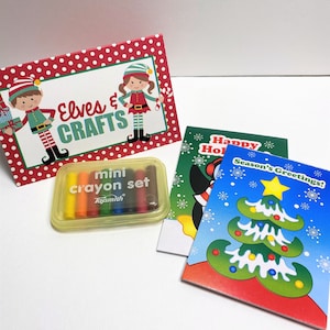 Elf arts and crafts, elf mini crayons, elf coloring book, elf prop, Stage your elf, elf kit, elf accessories, christmas elf, Elf DIY props