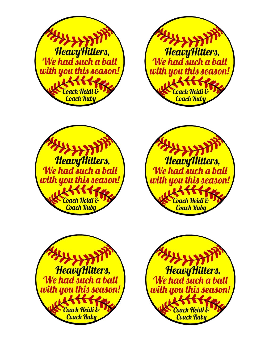 Softball Party Tags PRINTABLE FILE Softball Birthday Party Etsy