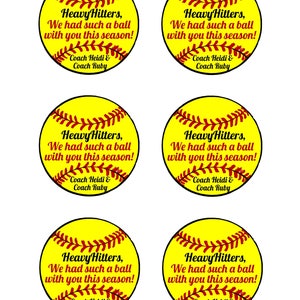 Softball Party Tags PRINTABLE FILE, Softball Birthday Party, Softball ...