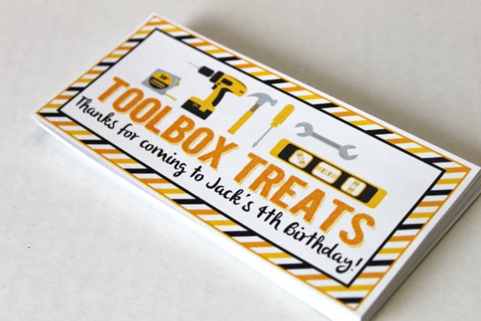 Construction Party Tool Box Favor Box STICKERS ONLY Birthday Etsy