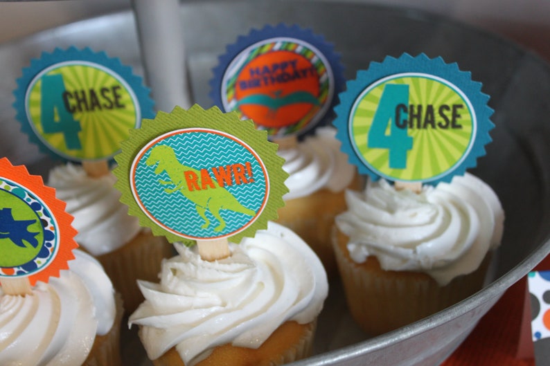 Dinosaur Cupcake Toppers Birthday Party Dinosaur Cupcake Toppers Birthday Party
