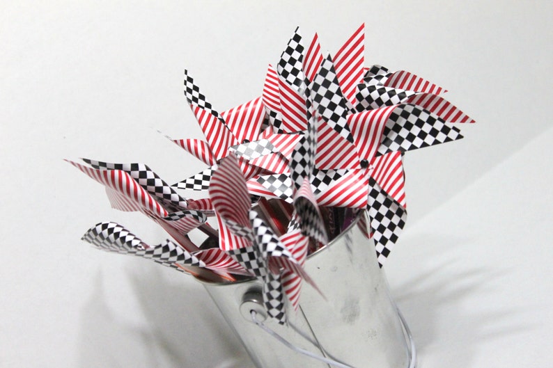 race car baby shower checkered flag Pixy Stick Pinwheels favor race car birthday Race car Birthday Party favor race car party favor