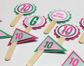 Golf party cupcake toppers (12) - birthday cupcake topper, golf birthday party, golf party, golf country club, golf topper