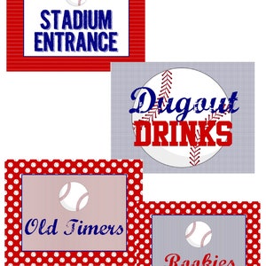 Baseball Party Signs, PRINTABLE, Baseball Birthday Party Decor, INSTANT ...