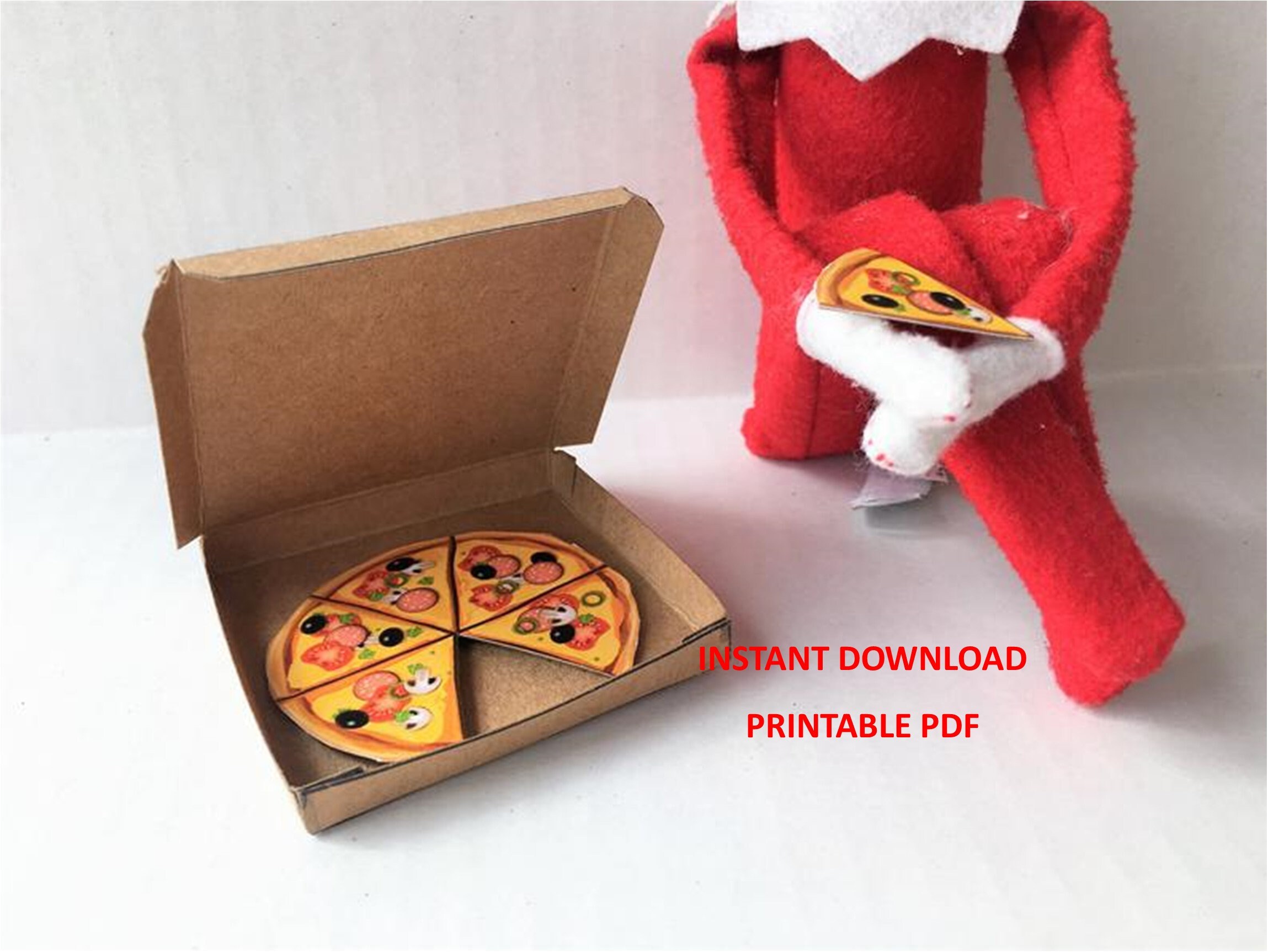 Elf pizza box and elf pizza PRINTABLE Elf prop Stage your Etsy
