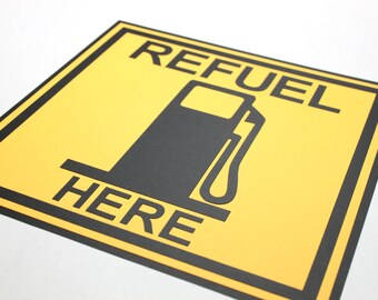 Refuel Here party sign, race car birthday party, die cut party sign, race car party, refuel here beverage sign, construction birthday party