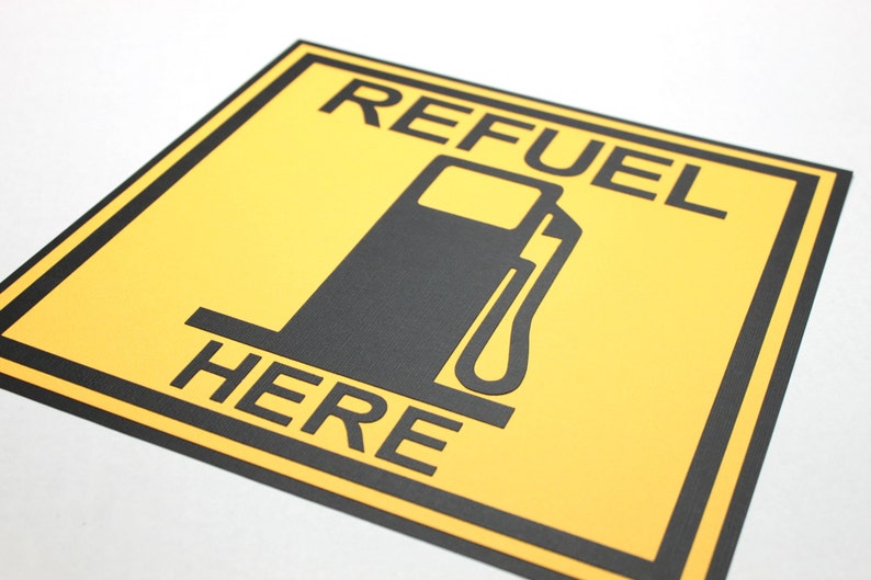 Refuel Here party sign race car birthday party die cut party image 1