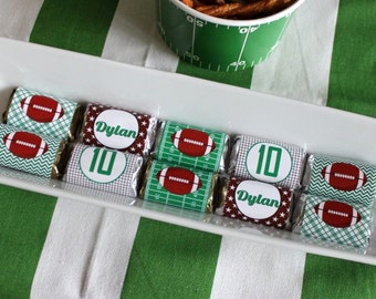Football party mini hershey candy bar wrapper - football birthday candy bar, football party favor, tailgate party, candy buffet