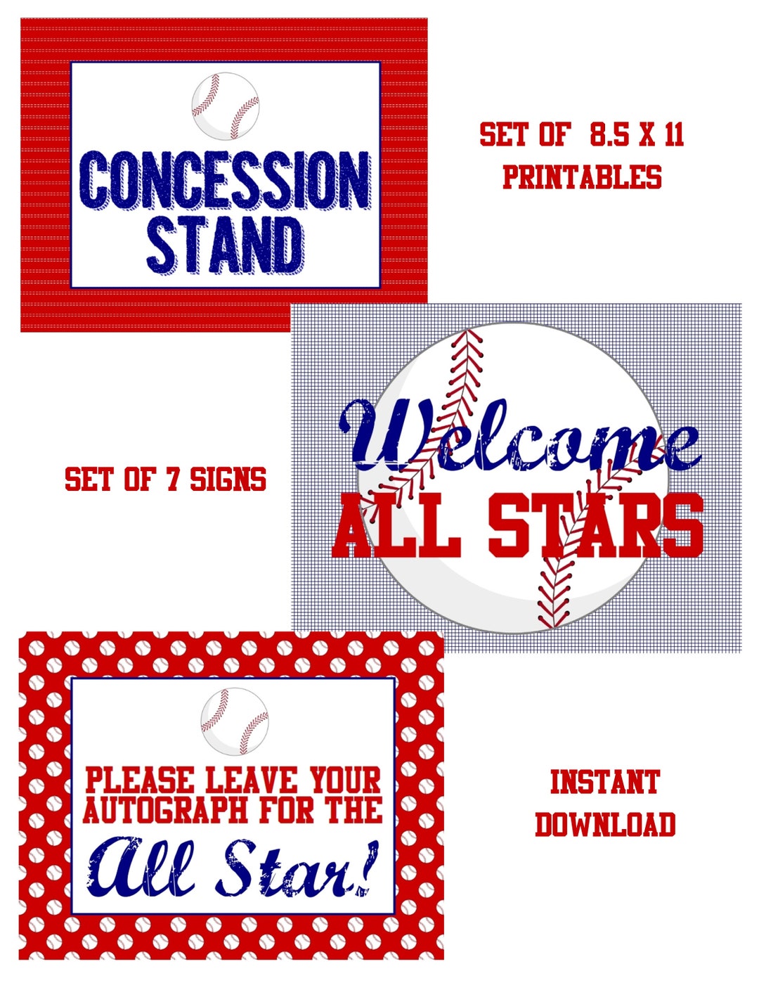 Free Printable Baseball Birthday Signs
