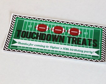 Football party favor box STICKERS ONLY, gable box stickers, favor box sticker, treat box sticker, football birthday, tailgate party