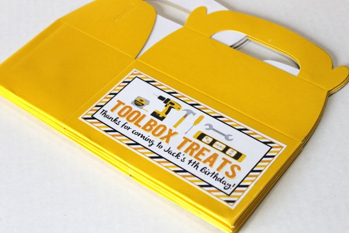 Construction birthday party tool box favor box treats Etsy