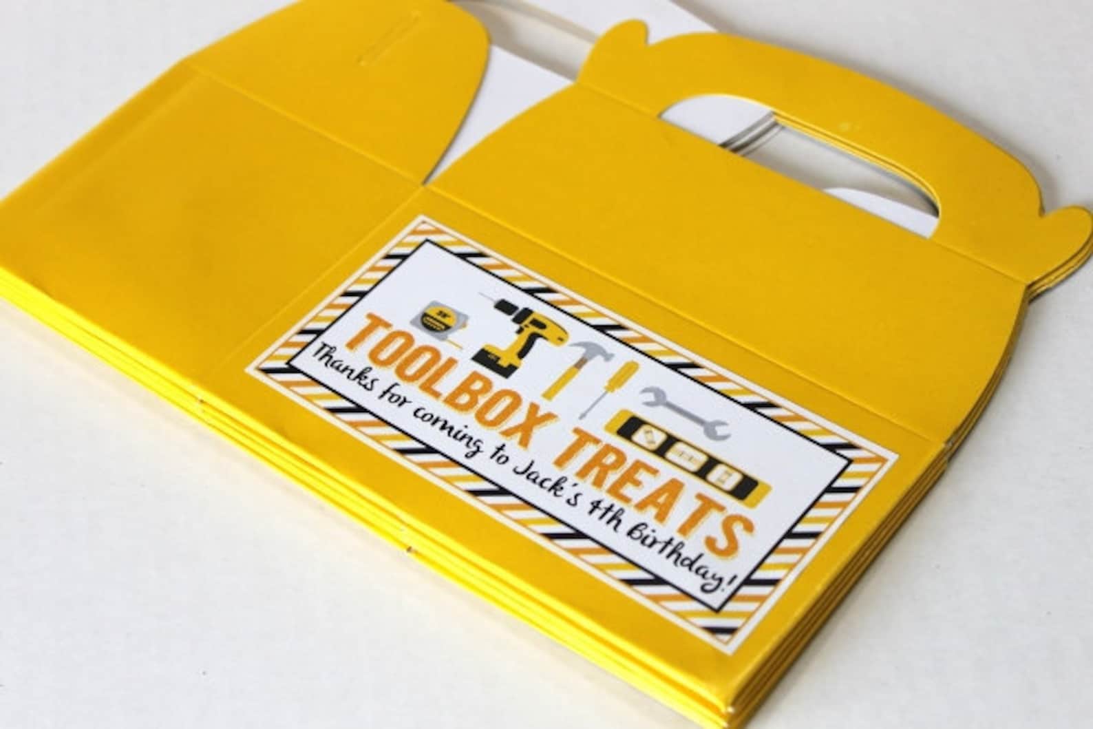 Construction Birthday Party Tool Box Favor Box Treats Etsy