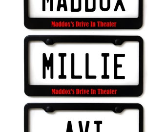 Drive in movie birthday party - DIGITAL license plate decals for cardboard cars, kids movie night party