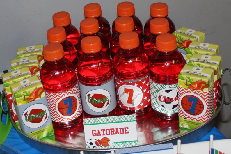 Sports party gatorade wrappers DIGITAL FILE juice box Etsy