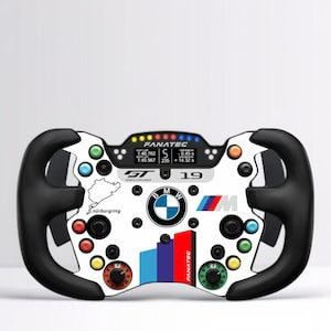 Plate 3D for FANATEC GT3 Endurance wheel - BMW white version sim racig custom sticker simracing