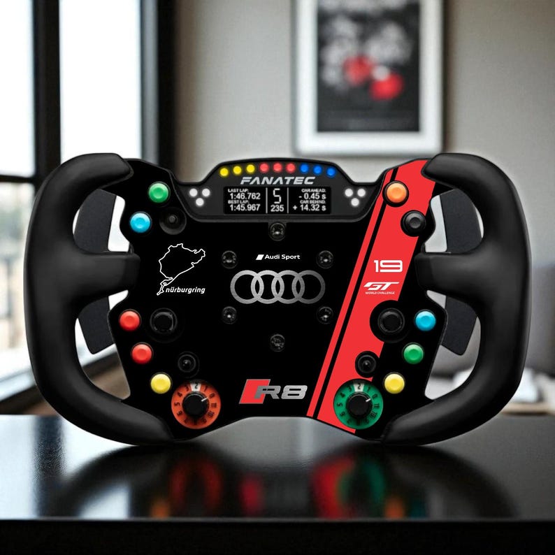 Audi R8 Plate 3D for FANATEC GT3 Endurance Wheel Sim Racig Custom ...