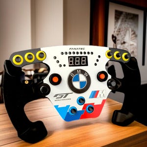 Plate 3D for FANATEC F1 Esport wheel - BMW white version sim racig custom sticker simracing