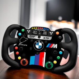 Plate 3D for FANATEC GT3 Endurance wheel - BMW black version sim racig custom sticker simracing