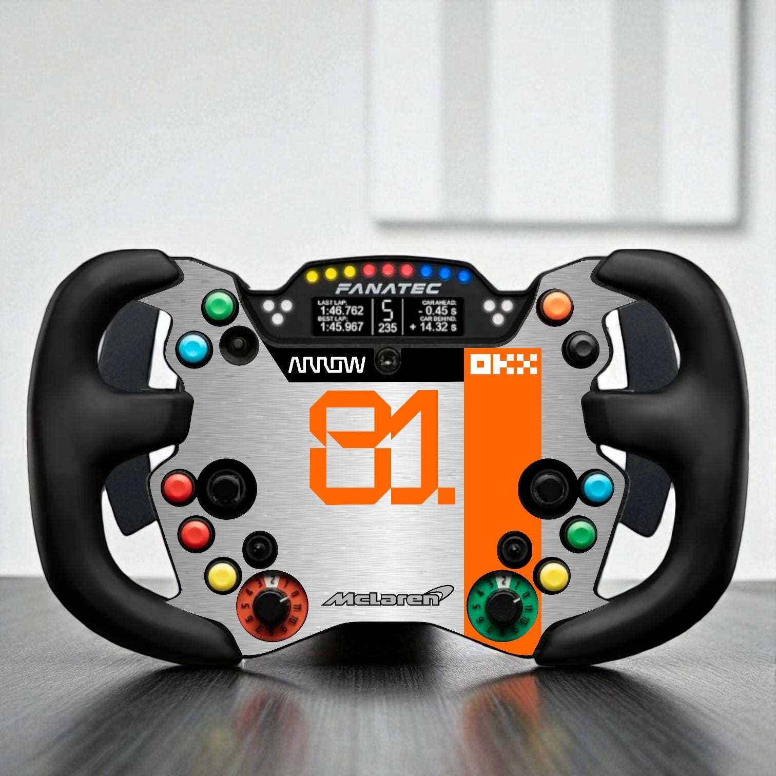 Fanatec McLaren v2 カスタム Gave the McLaren GT3 Wheel a makeover! : r/Fanatec