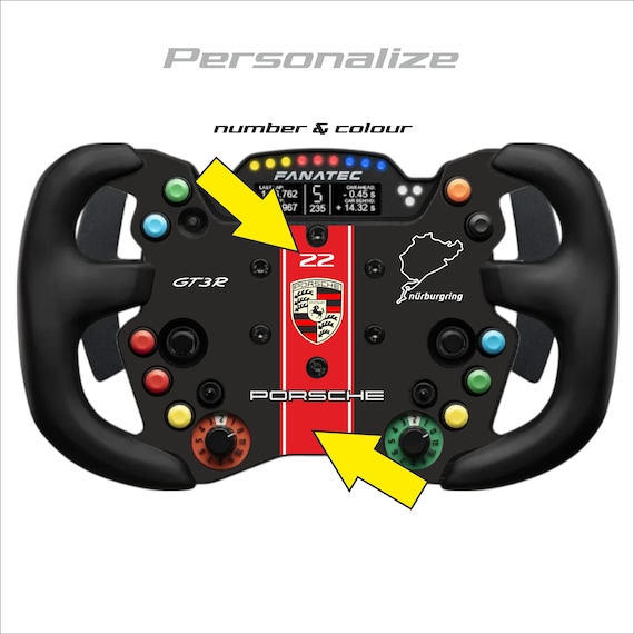 Plate 3D for FANATEC GT3 Endurance Wheel - Porsche Version Sim