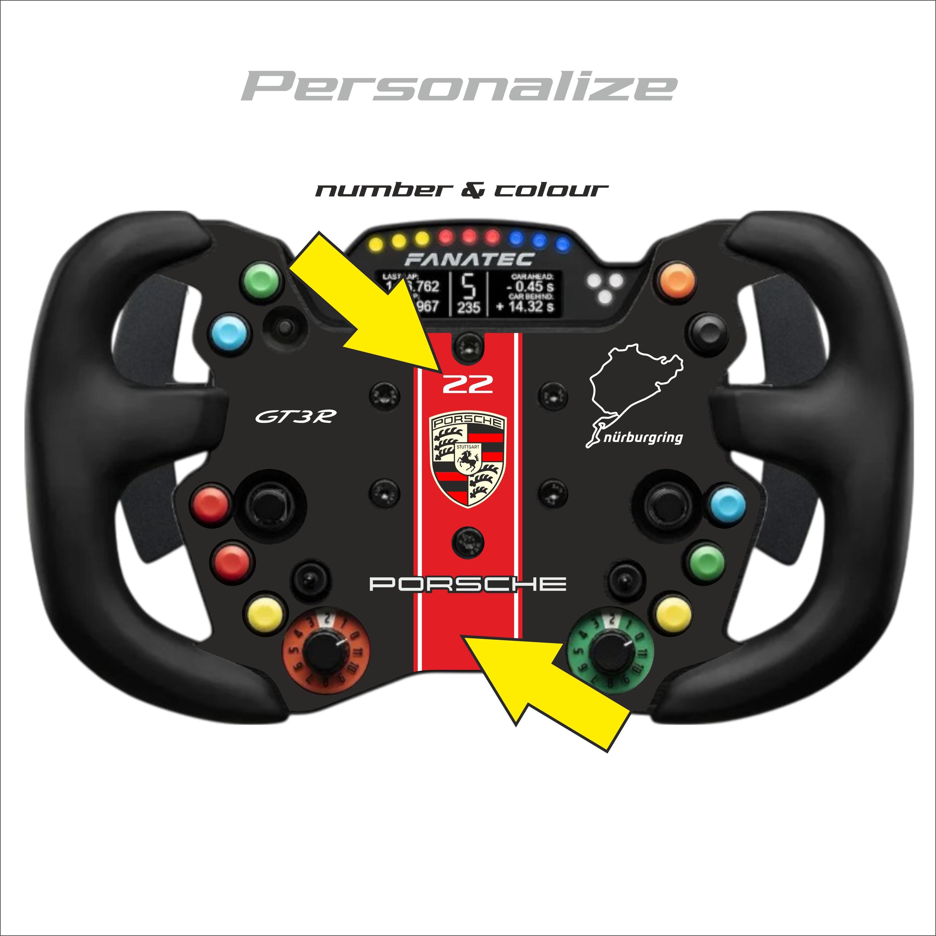 Plate 3D for FANATEC GT3 Endurance Wheel - Porsche Version Sim