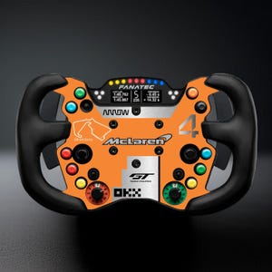 Plate 3D for FANATEC GT3 Endurance wheel - McLaren No.4 version sim racig custom sticker simracing