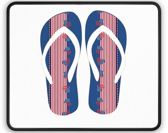 Patriotic Flip Flop Gaming Mouse Pad – USA Theme Desk Accessory