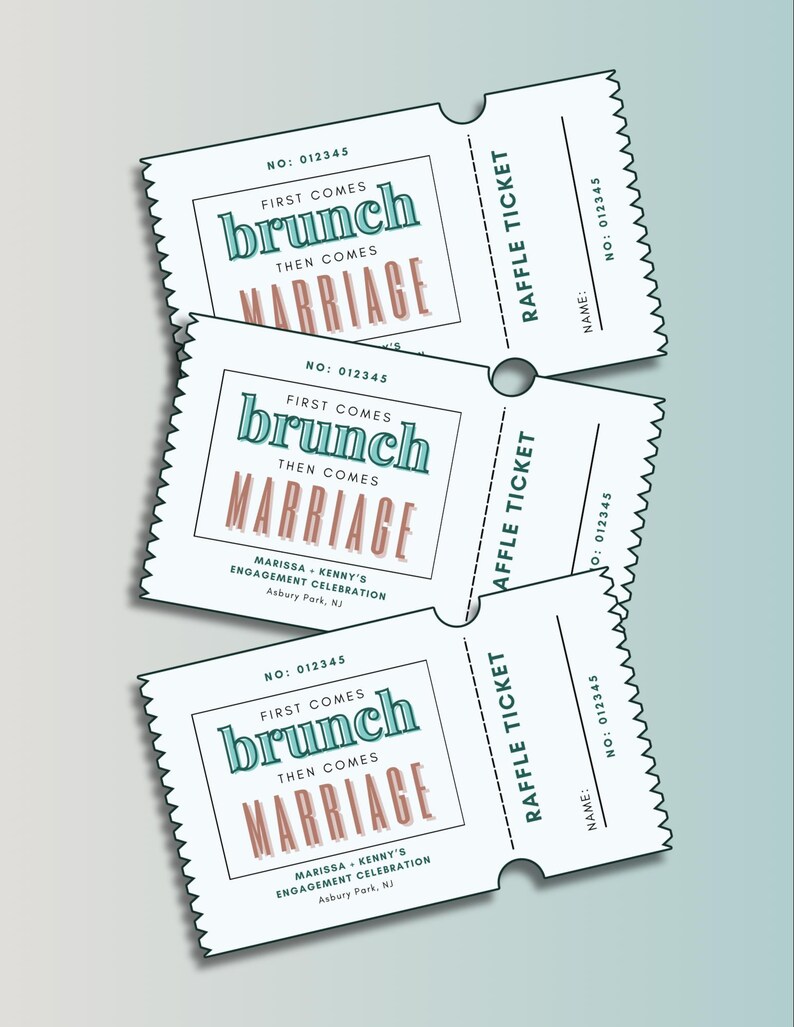 Wedding Appointment Raffle Tickets Customizable Raffle Tickets Template: Bridal Shower, Baby Shower ...