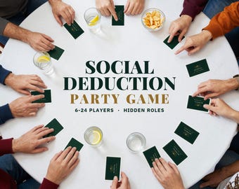 Social Deduction Party Game, Hidden Role Cards, 6-24 Players (Digital Download)