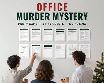 Office Murder Mystery Party Game for 16-40 Guests, Printable Work Holiday Party Kit, No Acting Required, Team Building Game, PDF Download