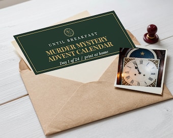 Murder Mystery Advent Calendar 2026, Printable Christmas Detective Game for Adults and Teens, 24 Day Escape Room Puzzle, Christmas Countdown