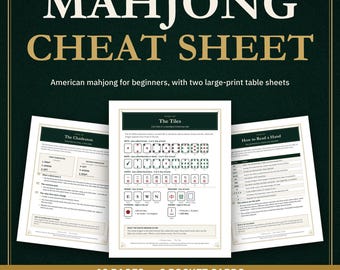 American Mahjong Cheat Sheet, Beginner's Guide, Large Print Rules (PDF)