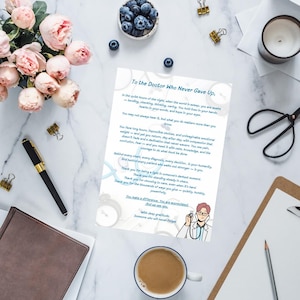 Dankesschreiben für Doktor PDF | Herzliches Geschenk für Ärzte | Digitaler Download Dankeschön Hinweis für Mediziner