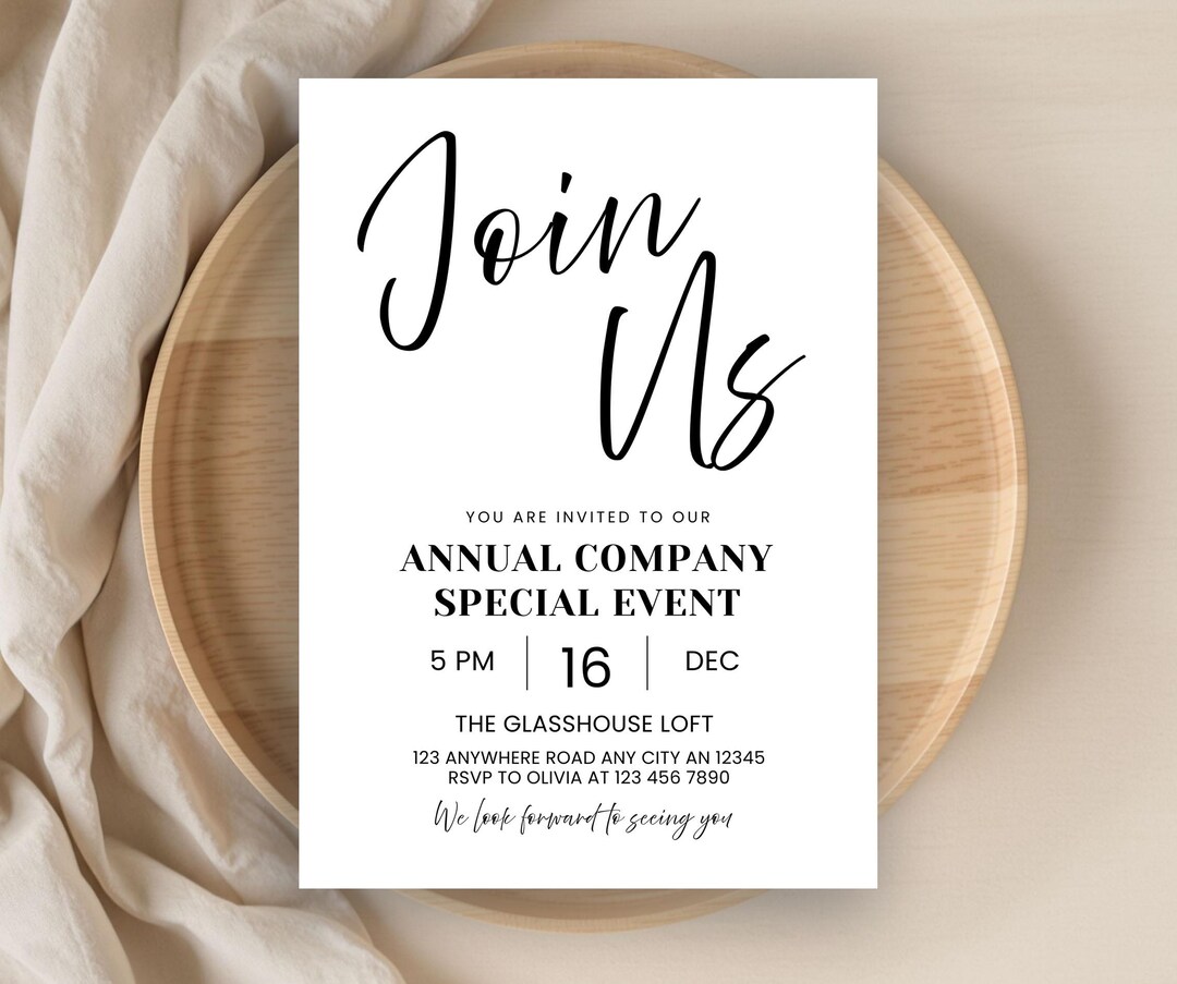 Workspace Invitation Company Party Invitation, Work Party, Editable Client Appreciation ...