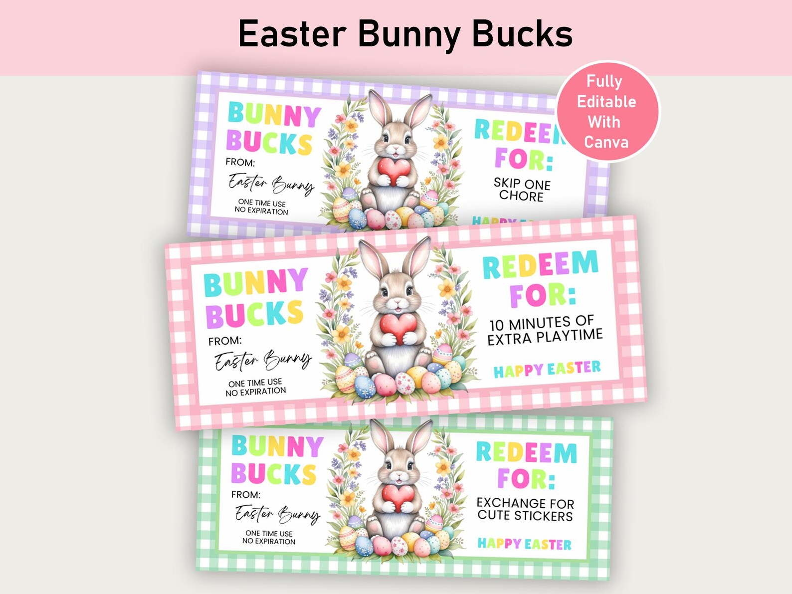 Editable Easter Bunny Bucks Template, Printable Easter Money Coupons ...