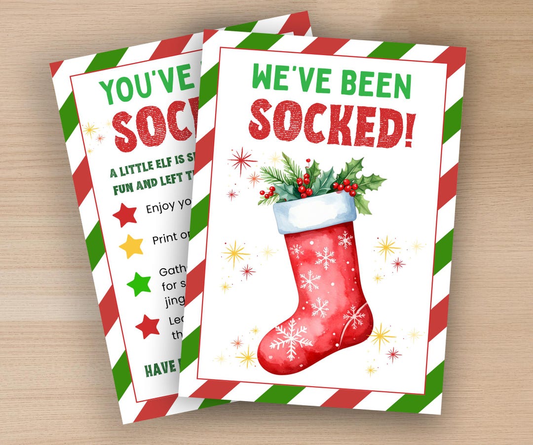 You've Been Socked Printable, Christmas Party, Office Game, Coworker ...