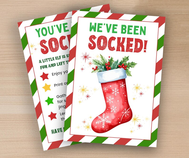 You've Been Socked Printable, Christmas Party, Office Game, Coworker ...