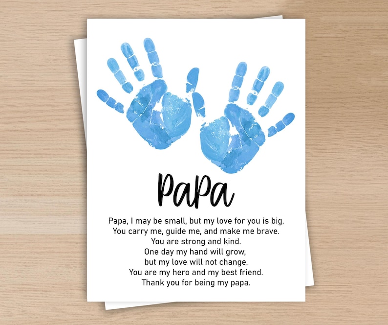 Script Papa Papa Handprint Printable, Gift for Dad, Craft Keepsake for Kids, Father ...