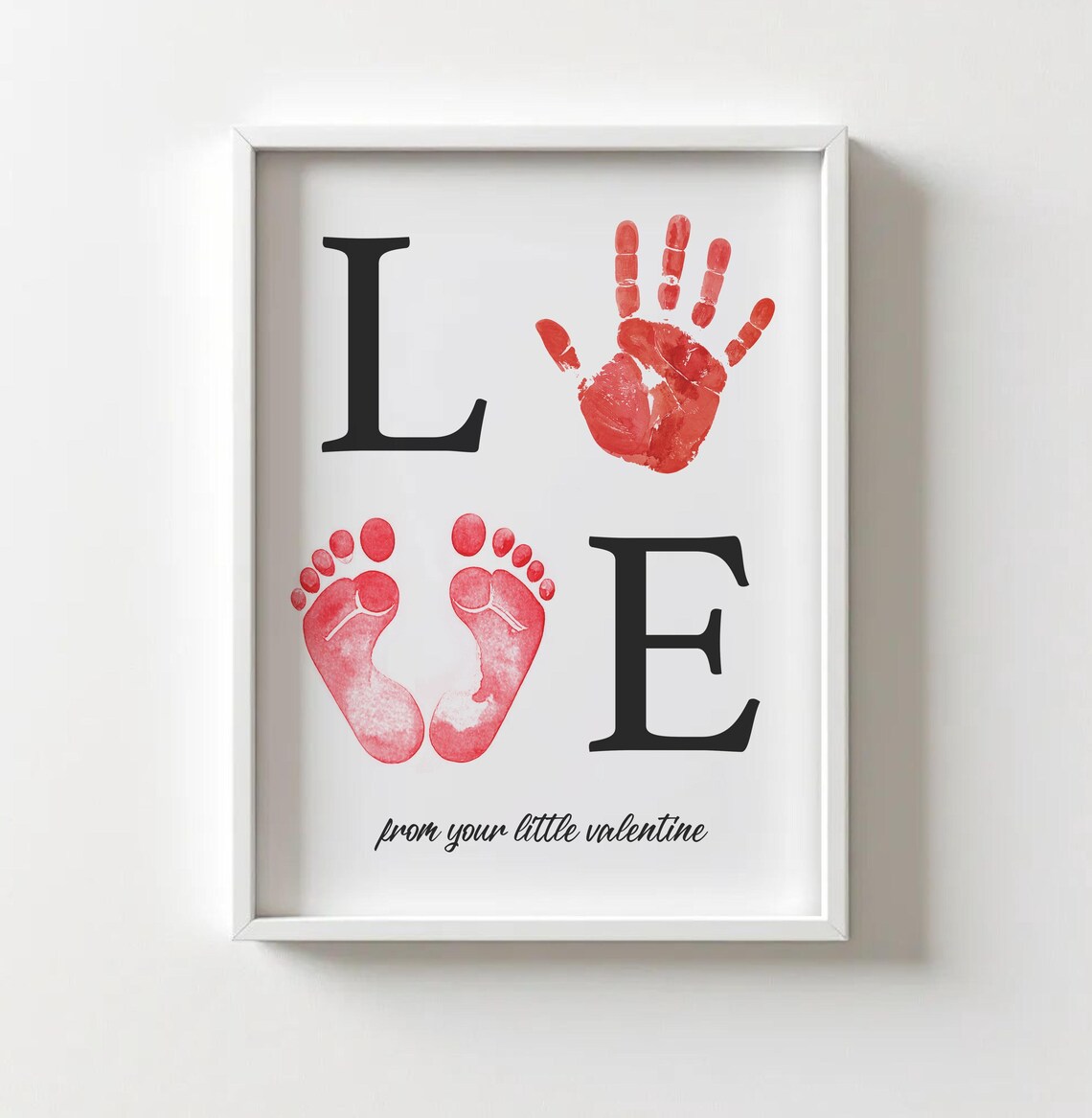 Love Handprint Printable, Footprint Printable, Craft Keepsake for Kids ...