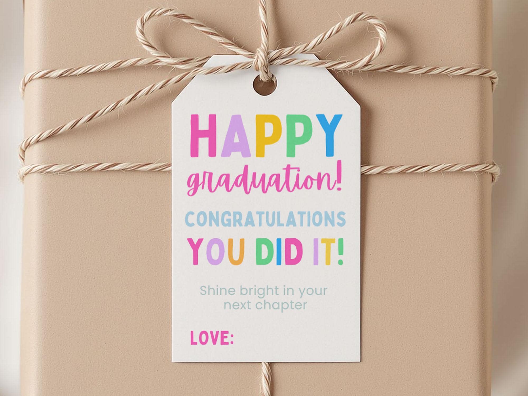 Happy Graduation Gift Tag, Editable Graduation Gift Tag ...