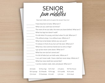 Senior Fun Riddles Game, Games for Seniors, Elderly Care, Senior Citizens, Retiree Game Printable, Fun Activity, Trivia, Instant Download