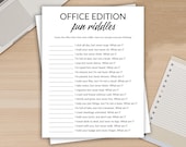 Office Riddles Printable, Fun Office Team Building Game Activity, Icebreaker for Co Workers, Workplace Party, Fun Games, Instant Download