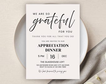 Appreciation Invitation, Work Party, Editable Client Appreciation Invite, Office Staff Appreciation, Thank You Party, Digital Download