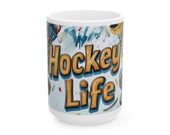 Hockey Life Ceramic Mug - Hockey dad mug, Hockey Player Gift, Unique Hockey Mug, hockey mom mug, Hockey Life Mug, Gift for Hockey Players