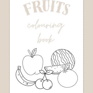 Fruit Colouring Book for Kids | Fruit Colouring Pages | Toddler Preschool Activity | Digital Download