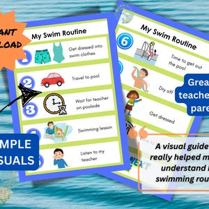 My Swim Routine - Visual Schedule for Kids (printable)