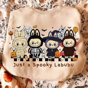 Labubu Halloween PNG | lububu ghost print | Kawaii Spooky Monster Doll Clipart | Creepy Cute Sublimation Print | Digital Download |